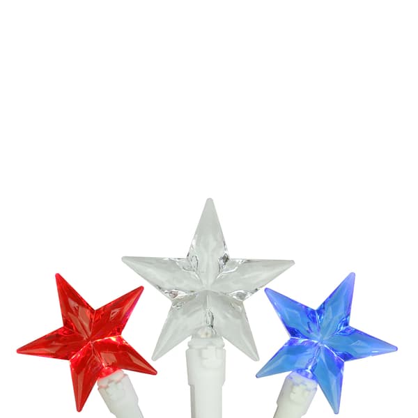 Northlight Seasonal 30ct. LED Multi-Color July 4th Star Light Set - image 