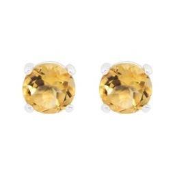 Marsala 6mm Round Genuine Citrine Post Earrings