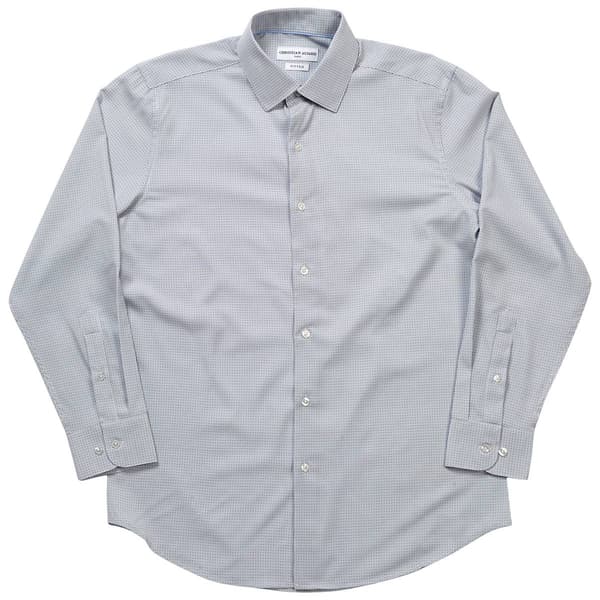 Mens Christian Aujard Fitted Geometric Print Dress Shirt - Grey - image 