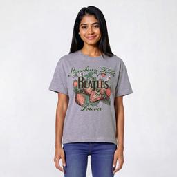 Juniors Beatles Strawberry Fields Boyfriend Tee
