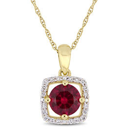 Gemstone Classics&#40;tm&#41; 10kt. Gold & Ruby Pendant Necklace