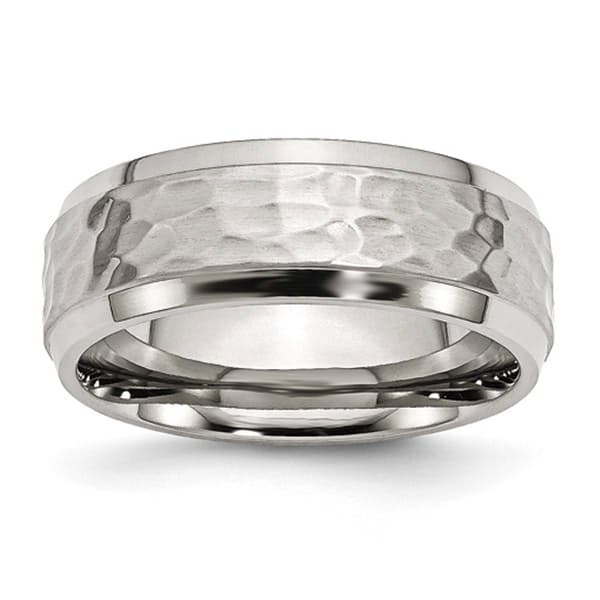 Mens Gentlemen&#39;s Classics(tm) Beveled Edge Band w/Hammered Detail - image 