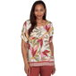 Womens Ruby Rd. Sedona Escape Short Sleeve Leaf Blouse - image 1