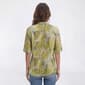 Petite Emily Daniels Elbow Sleeve Tropical Palm Leaf Blouse - image 2