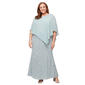 Plus Size SLNY Asymmetric Capelet Overlay Beaded Shoulder Dress - image 1