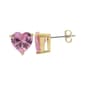 Pink CZ Heart Stud Earrings - image 2