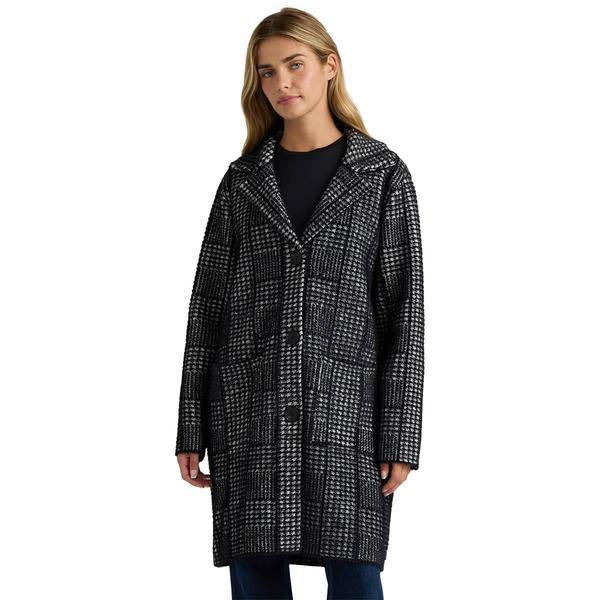 Womens NVLT Plaid Notch Collar & Patch Pockets Coatigan - image 