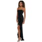 Juniors Crystal Doll Velvet Glitter Asymmetric Ruffle Hem Dress - image 4