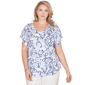 Plus Size Heart''s of Palm Smooth Sailing Printed Knit Crinkle T - image 1