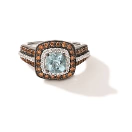 Le Vian&#40;R&#41; Square 3/4ctw. Sea Blue Aquamarine&#40;R&#41; & Diamond Ring