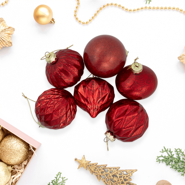 Northlight 9ct. Red Shiny Ball and Onion Christmas Ornaments