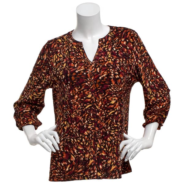 Plus Size Emily Daniels 3/4 Sleeve Abstract Disco Dot Blouse