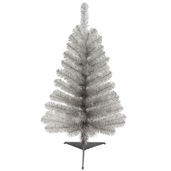 Puleo International 3ft. Silver Tinsel Christmas Tree - image 