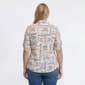 Plus Size Emily Daniels Elbow Sleeve Scenic Patchwork Blouse - image 2