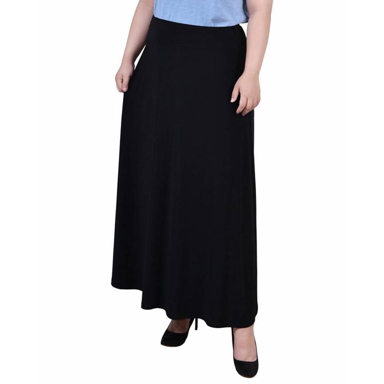 Womens NY Collection Pull On Solid Maxi Skirt