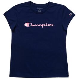Girls &#40;7-16&#41; Champion Solid Script Logo Tee