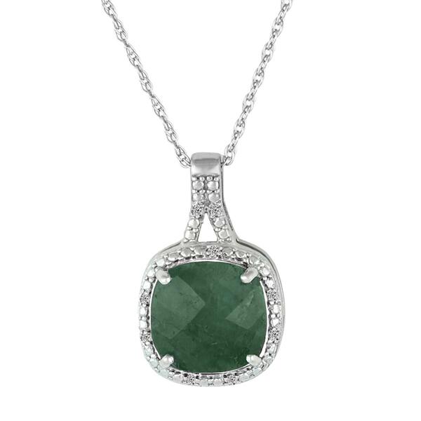 Gemstone Classics&#40;tm&#41; Diamond & Emerald Fashion Pendant - image 