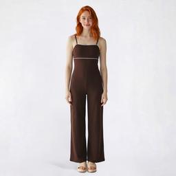 Juniors Madden Girl Knit Dobby Piped Trim Jumpsuit