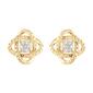 Diamond Classics&#8482; Gold Plated Diamond Flower Swirl Earrings - image 2