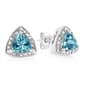 Haus of Brilliance Blue Topaz Diamond Stud Earrings - image 5