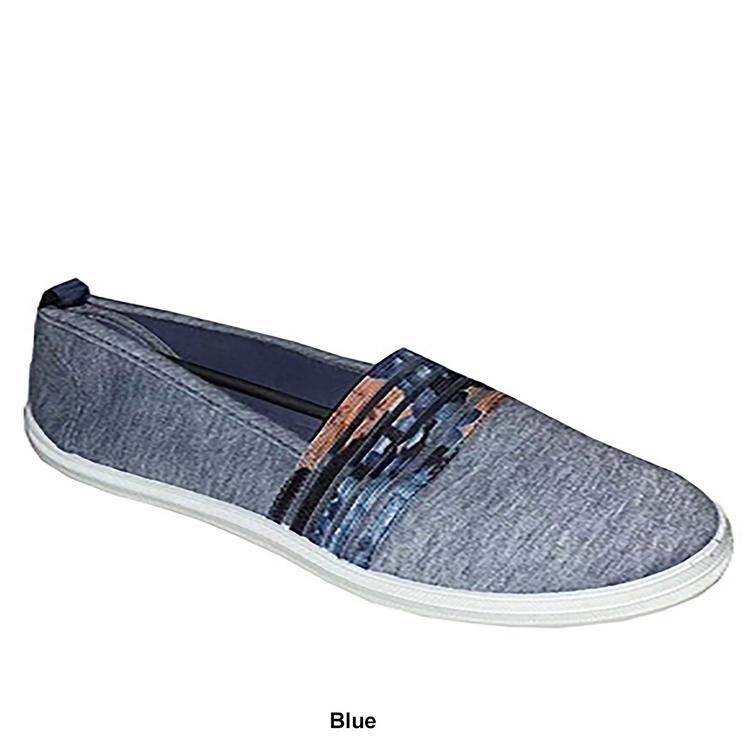 Womens Take A Walk Floral Band Slip On Fashion Sneakers