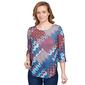 Petite Ruby Rd.Must Haves II Mixed Bohemian Geo Patchwork Blouse - image 1