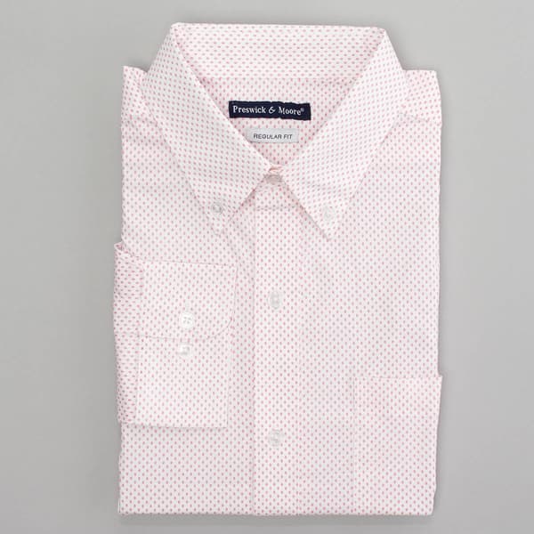 Mens Preswick & Moore(R) Regular Fit Dot Dress Shirt - image 