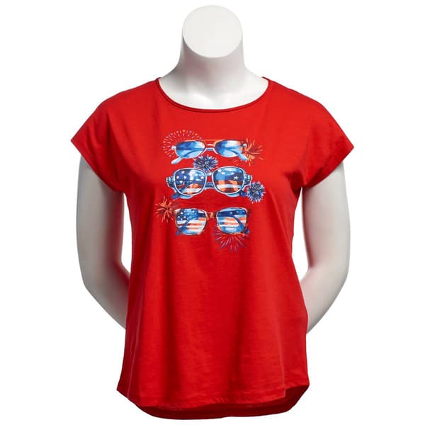 Sunglasses Short Sleeve T-Shirt Peach