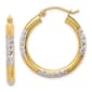 Gold Classics(tm) 10kt. &amp; Rhodium Diamond-cut 26mm Hoop Earrings - image 1