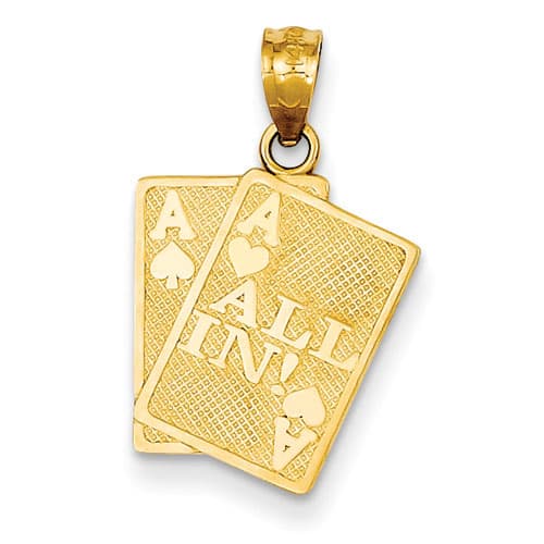 Gold Classics&#40;tm&#41; 14k. Ace of Hearts & Spades Pendant - image 