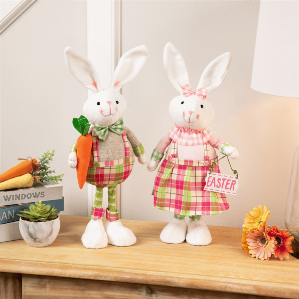 Northlight Bunny Rabbit Figurines with Easter Sign - Set of 2