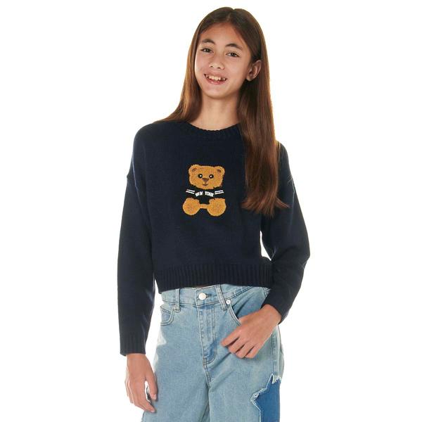 Girls (7-16) Lexi Jules Long Sleeve New York Teddy Bear Sweater - image 