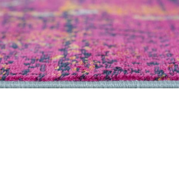 9th & Pike® Grey and Purple Abstract Rectangular Area Rug