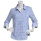 Womens Emily Daniels Paisley Knit To Fit Button Front Blouse - image 1