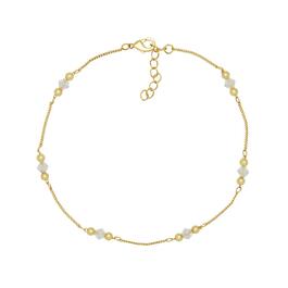 Barefootsies Gold Plated Crystal Faceted Bead Anklet