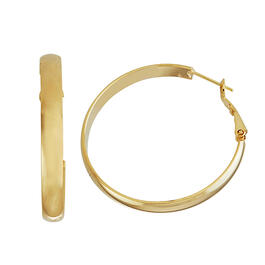 Fine Faux Gold Plated 5mm x 40mm Tube Hoop Earrings