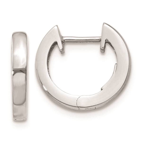 Gold Classics&#40;tm&#41; 14kt. White Gold Hinged Hoop Earrings - image 