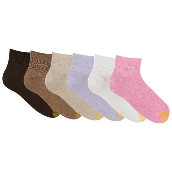 Womens Gold Toe 6Pk Chevron Welt Qtr 21.00