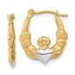 Gold Classics(tm) 14kt. Gold & Rhodium Claddagh Hoop Earrings - image 1