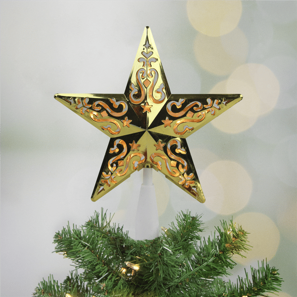 Northlight Lighted Star Cut-Out Design Christmas Tree Topper