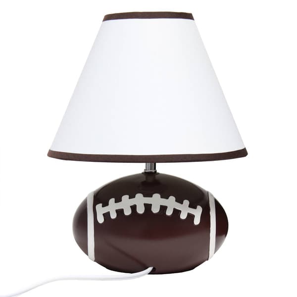 Simple Designs SportsLite 11.5in. Football Base Ceramic Lamp