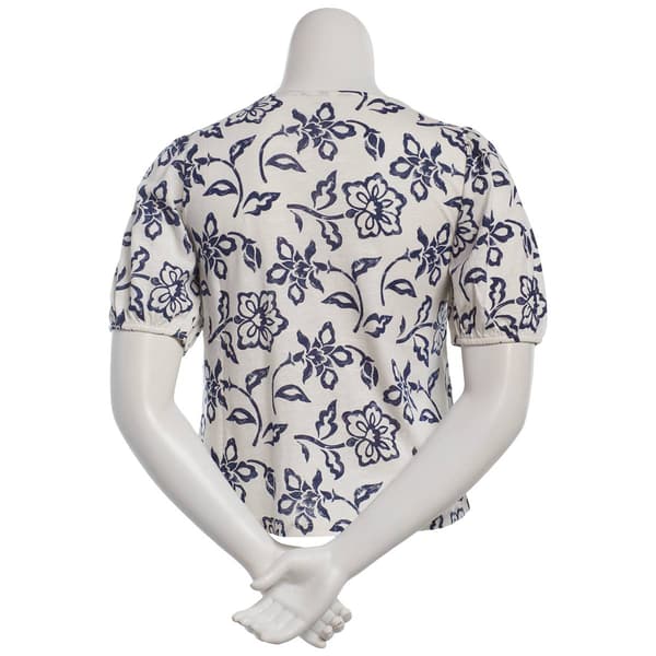 Petite Preswick & Moore® Short Balloon Sleeve Floral Tee