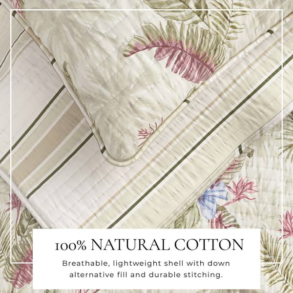 FreshFolds Mendocino 3pc. Reversible Tropical Floral Quilt Set