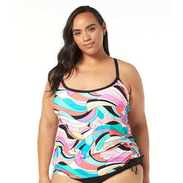 Plus Size Beach House Swirl Pattern Bridget Tankini Swim Top