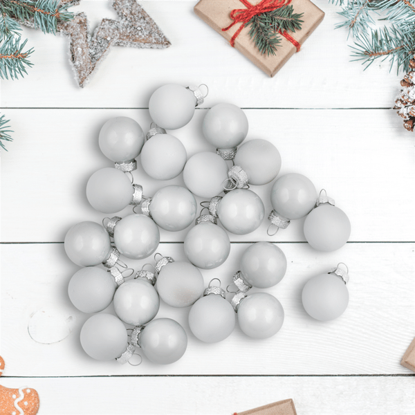 Northlight 24pc. White Mini Christmas Glass Ball Ornaments