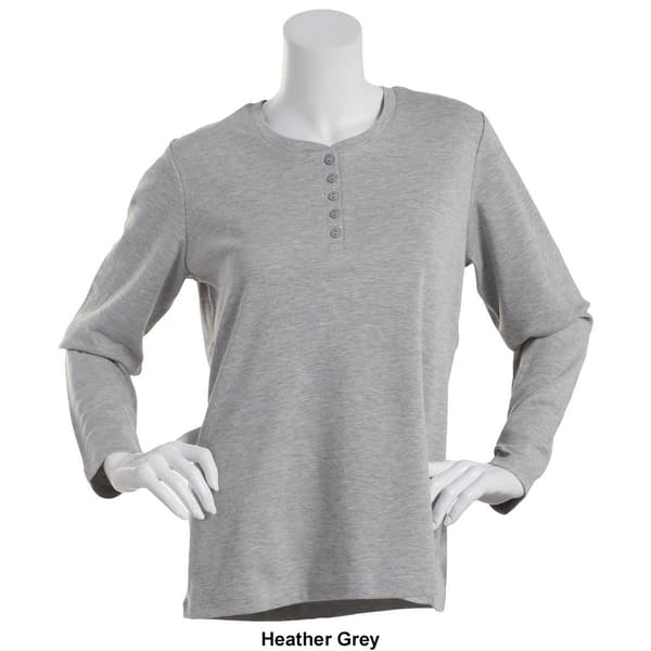 Womens Hasting &amp; Smith Long Sleeve Solid Henley Top