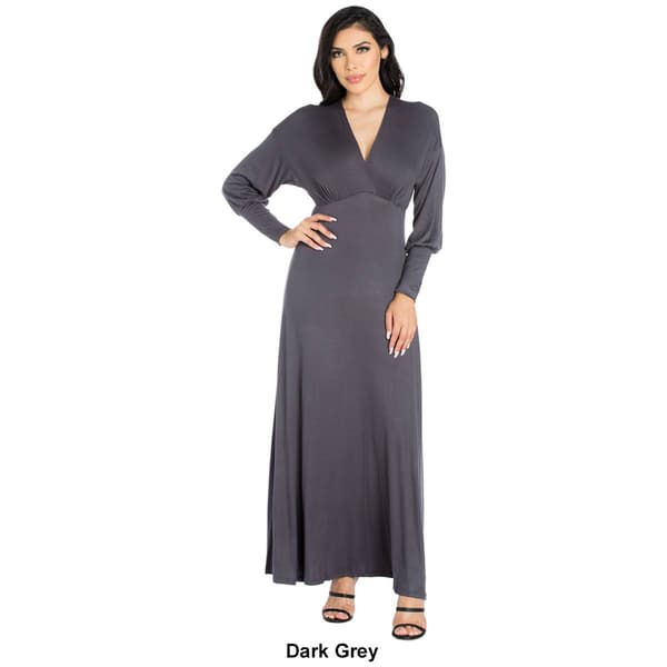 Womens 24/7 Comfort Apparel V-Neck A-Line Dress