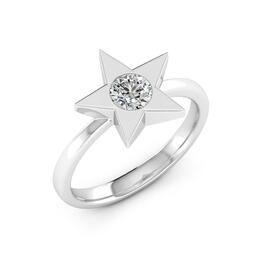Moluxi&#8482; Sterling Silver Moissanite Star Ring
