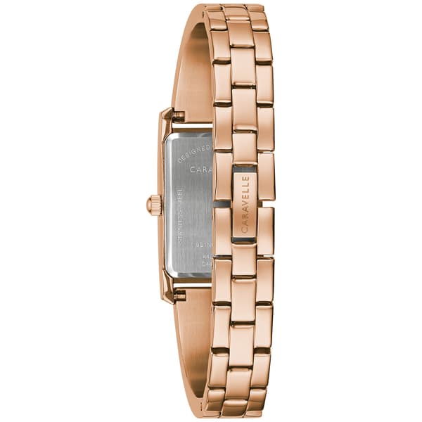 Womens Caravelle by Bulova Rosegold Bangle Watch - 44L264