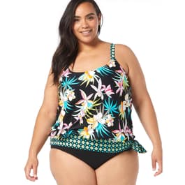 Women's Del Raya Women's 3-Tier Ruffle Mesh Tankini Top